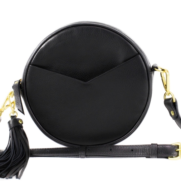 TAH Handbags - TAH Black Leather Circle Bag NEW W/O Tags